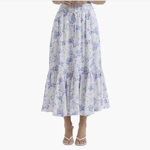 Aitana Floral Flounce Drawstring Skirt HOUSE OF CB